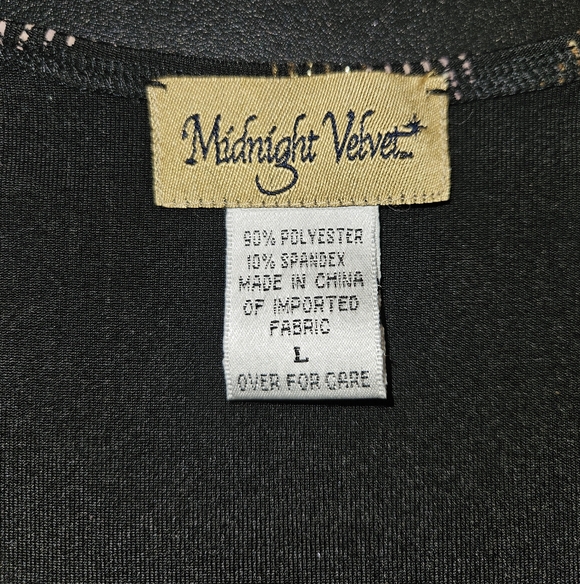 Vintage 90\'s Midnight Velvet Black & Gold Glitter Abstract Evening Duster Size L main image 4